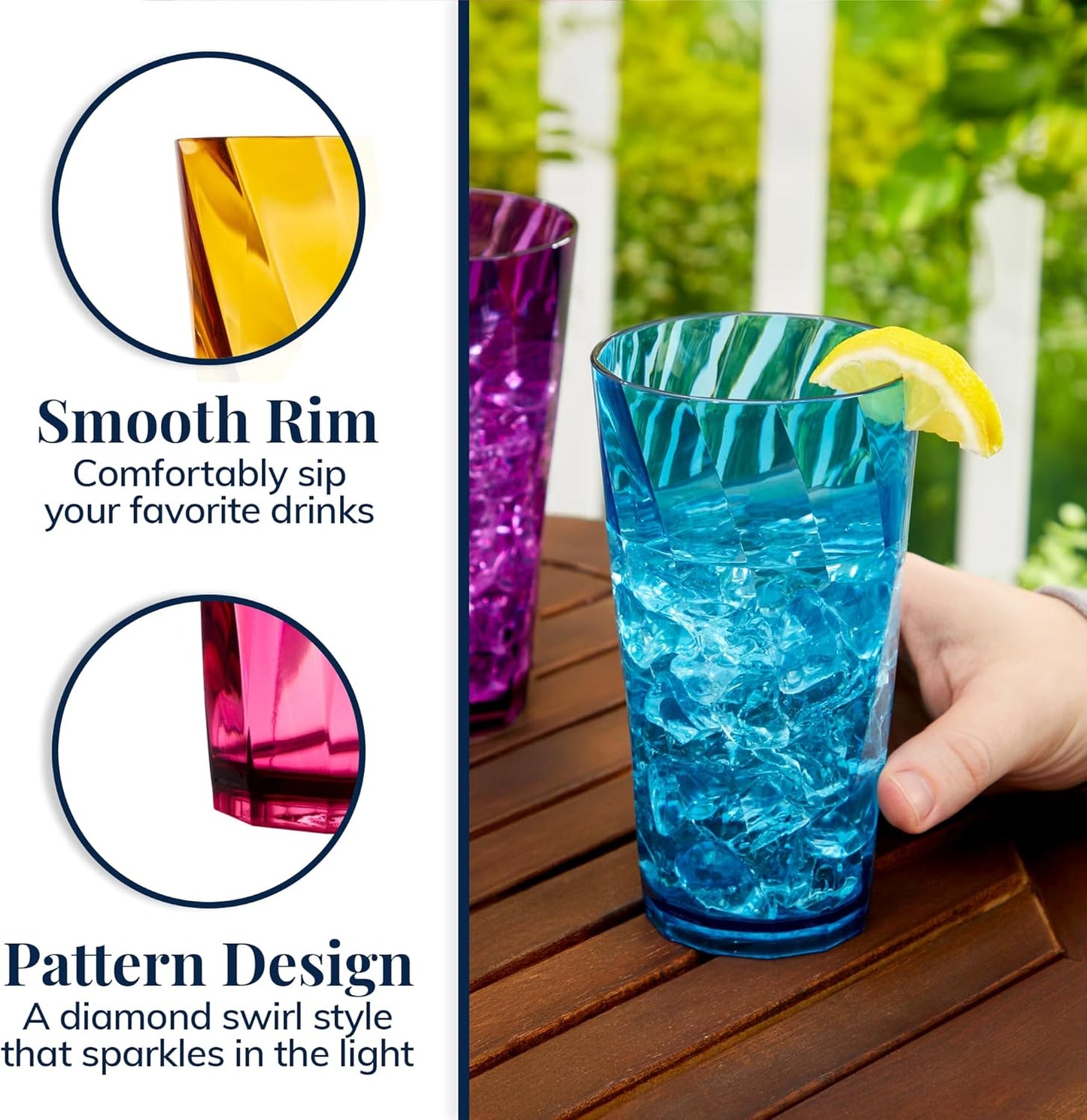 Colorful Reusable Water Glasses