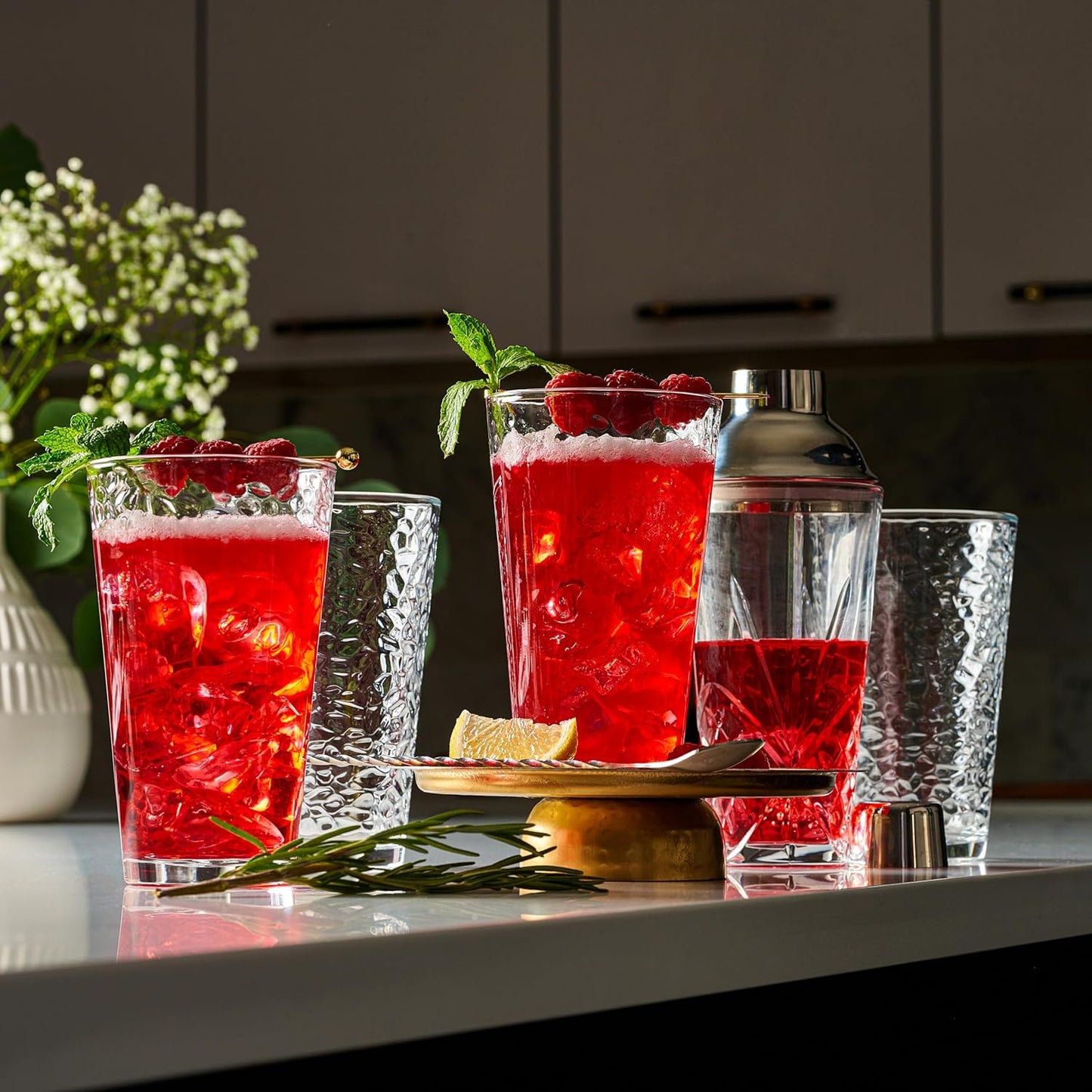 Elegant Hammered Glass Set