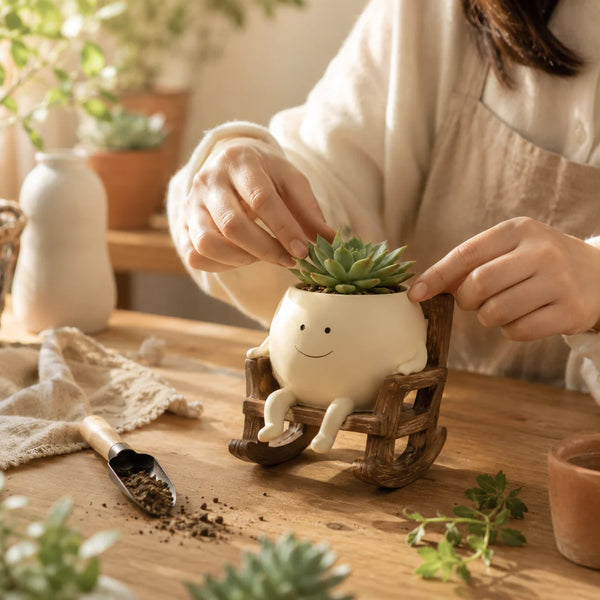 Charming Smiley Planter Pot