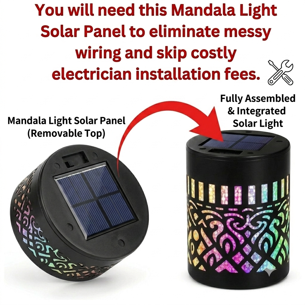 Mandala light solar panel Top