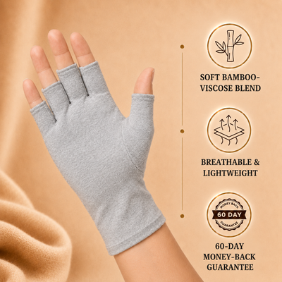 Bamboo Compression Gloves - designed specifically to alleviate Arthritis swelling and Renault disease swelling.